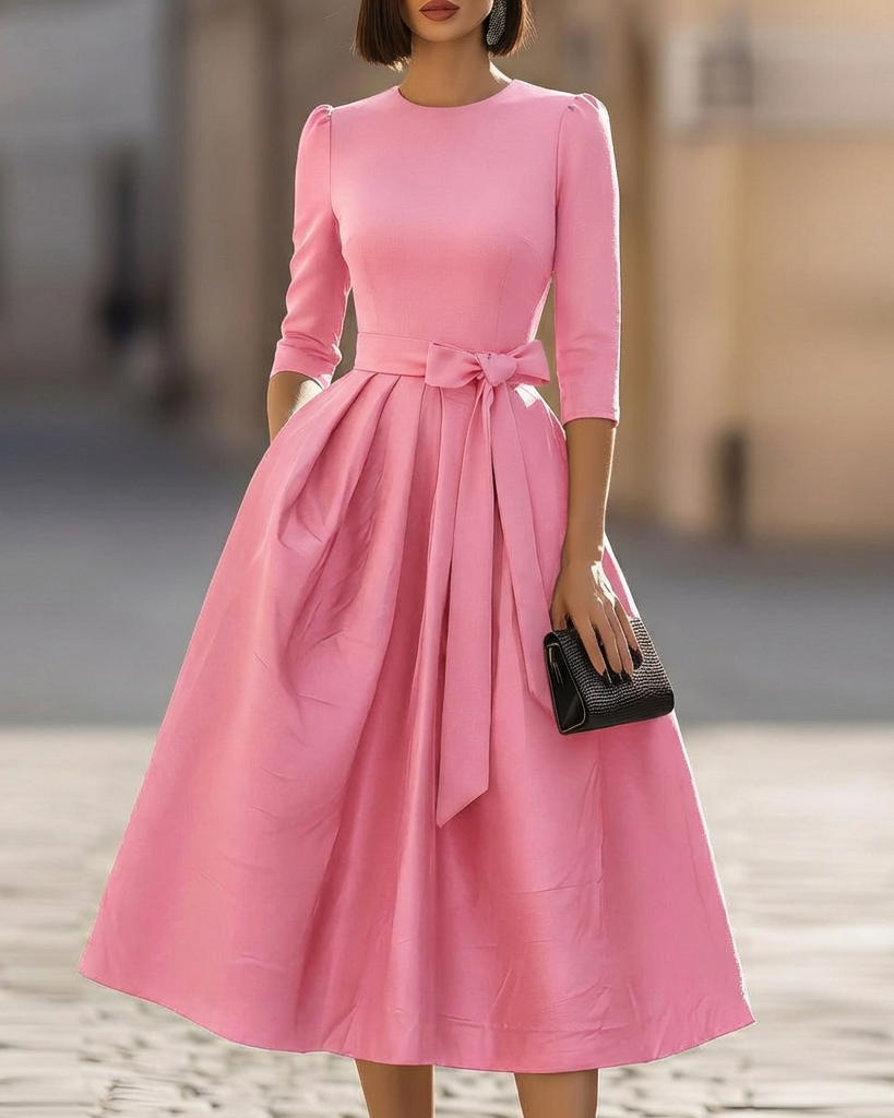 Crew-Neck Midi Dress