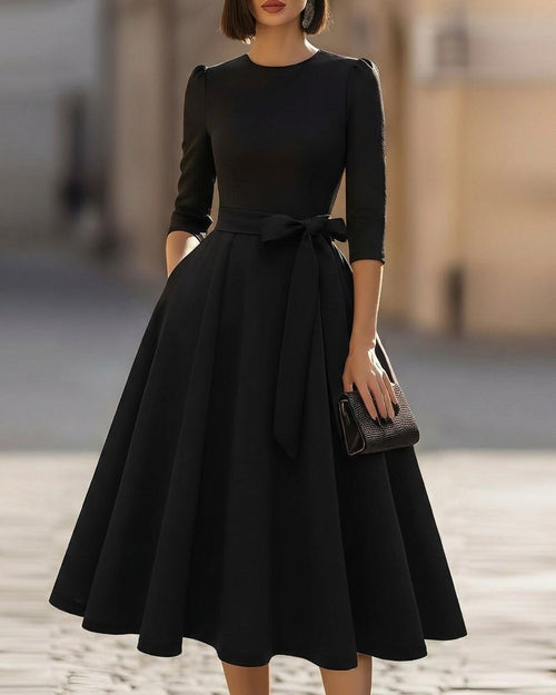 Crew-Neck Midi Dress