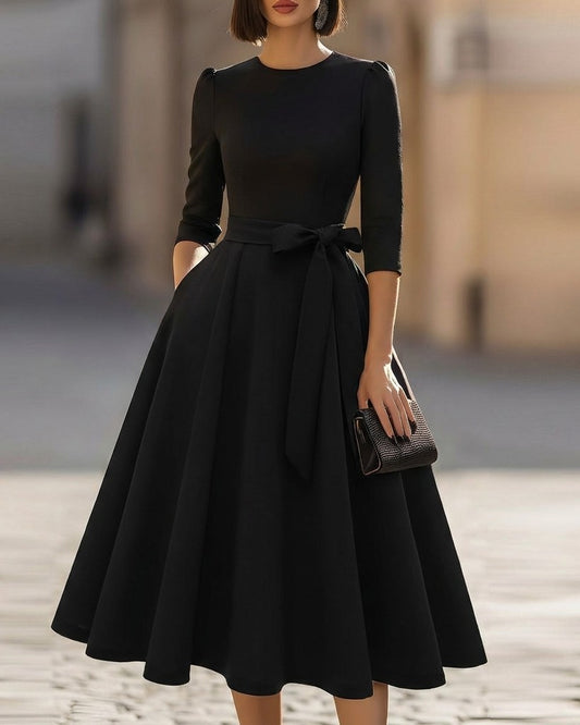 Crew-Neck Midi Dress