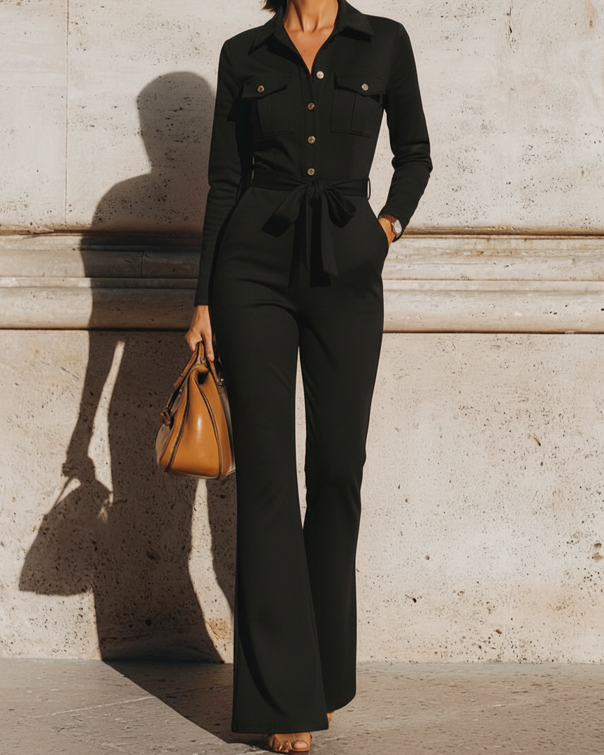 Tailored Belted Wide-Leg Jumpsuit