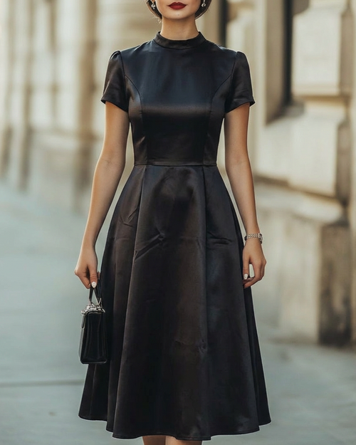Classic Elegance A-Line Midi Dress