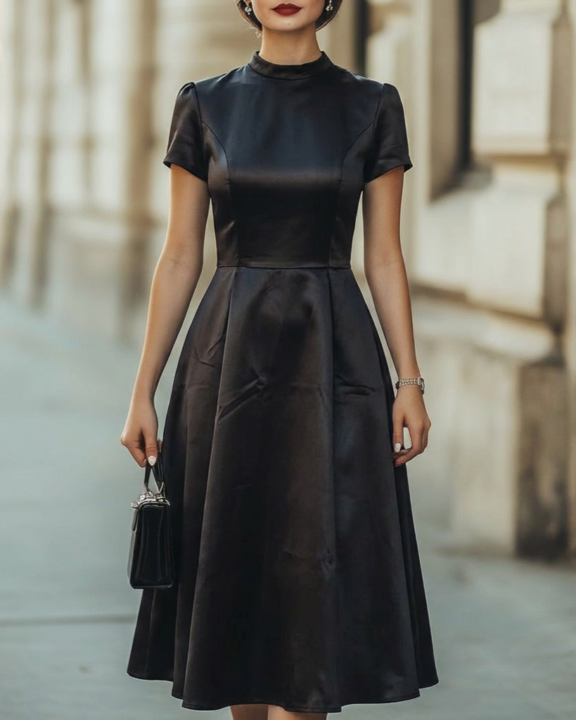 Classic Elegance A-Line Midi Dress