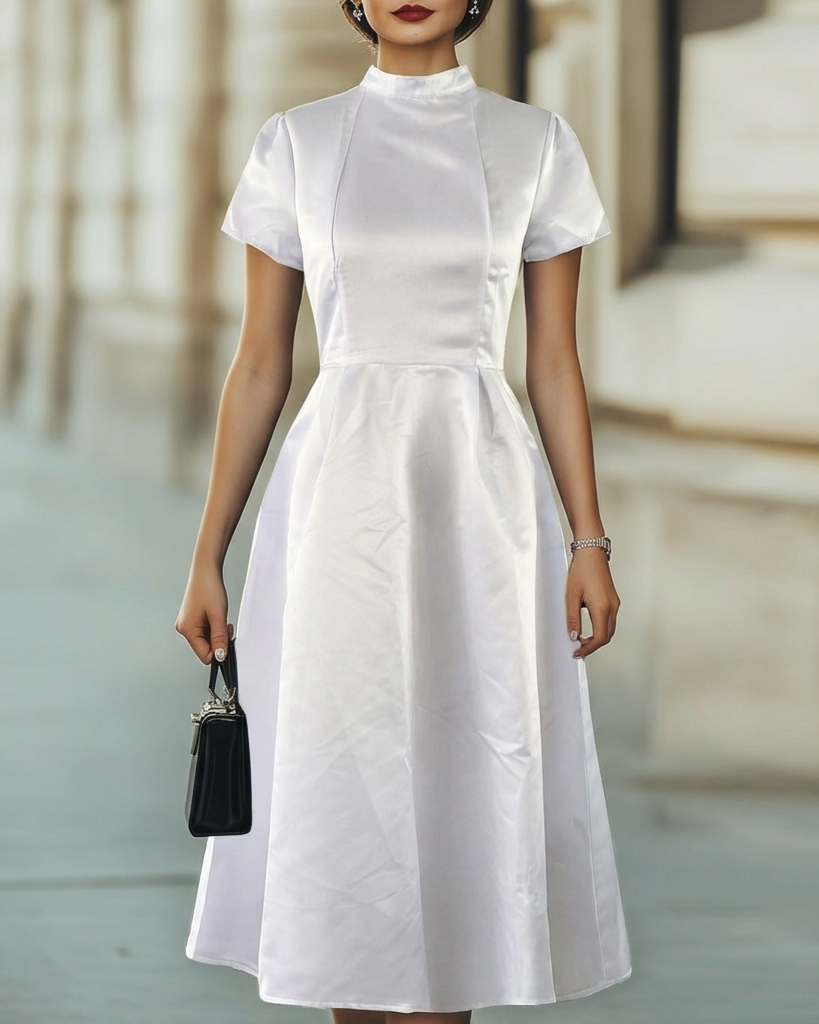 Classic Elegance A-Line Midi Dress