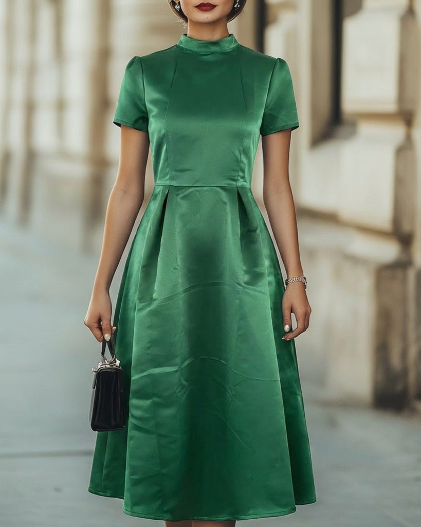Classic Elegance A-Line Midi Dress