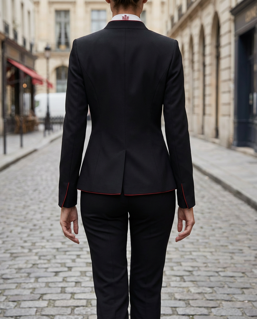Velvet Tailored Blazer With Contrast Trim