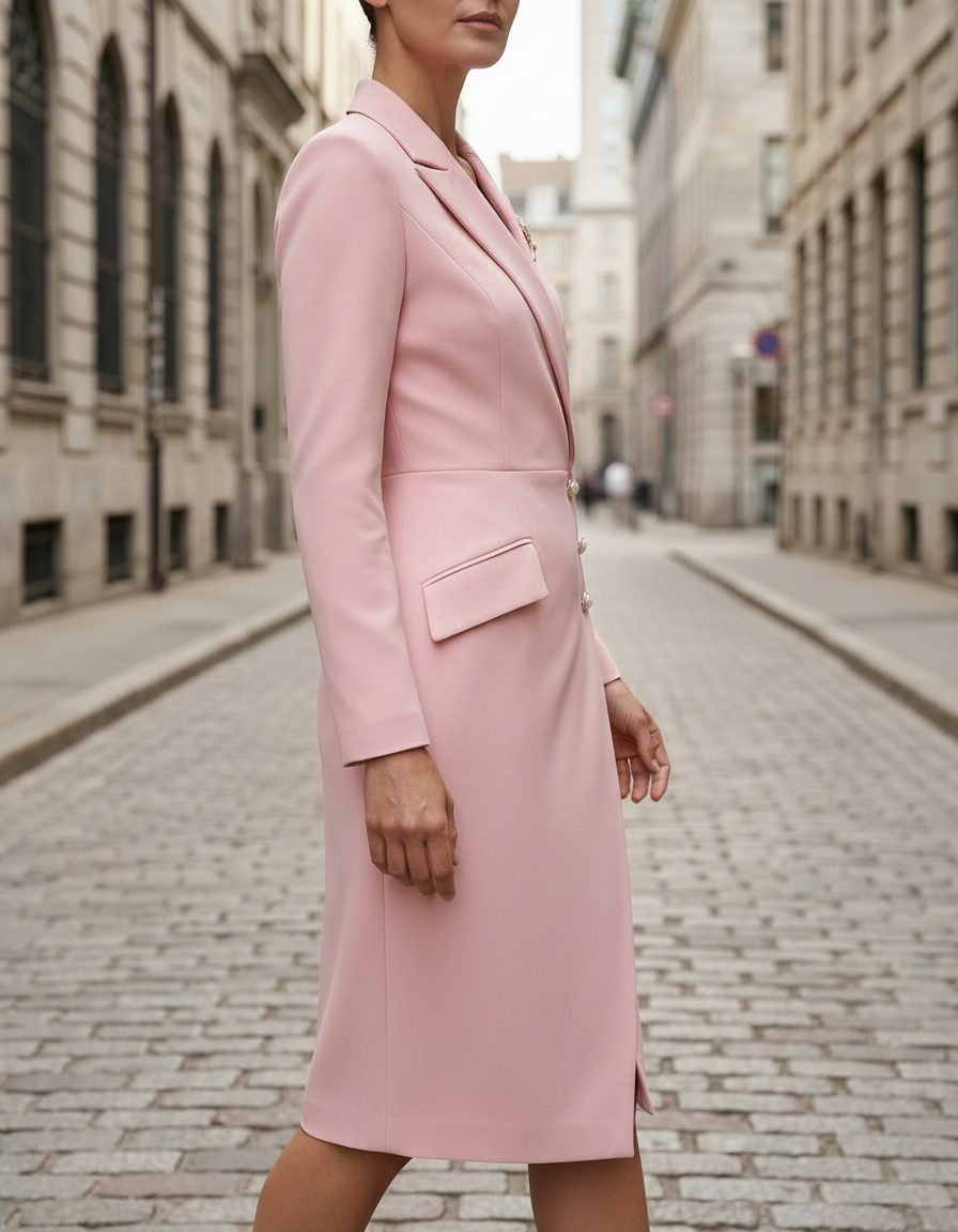 Elegant Pink Sculpted Dress