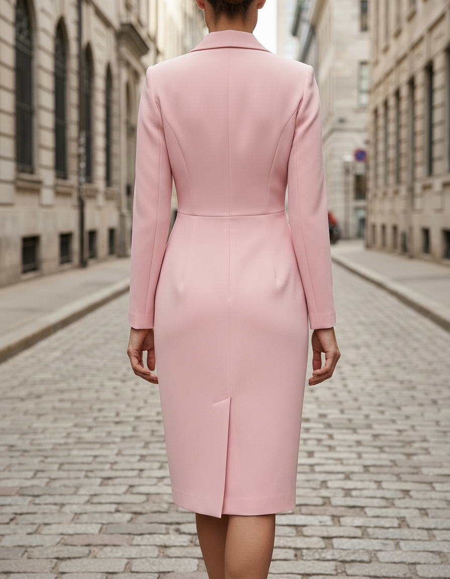 Elegant Pink Sculpted Dress