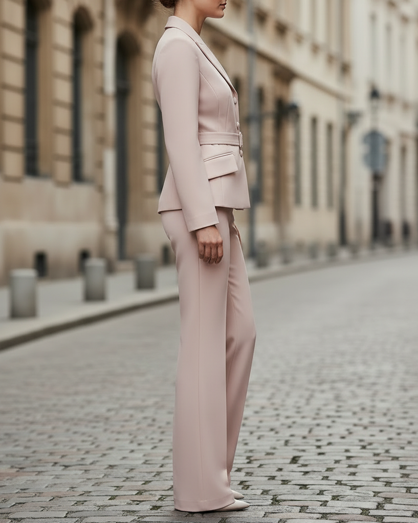 Tailored Embellished Lapel Pantsuit