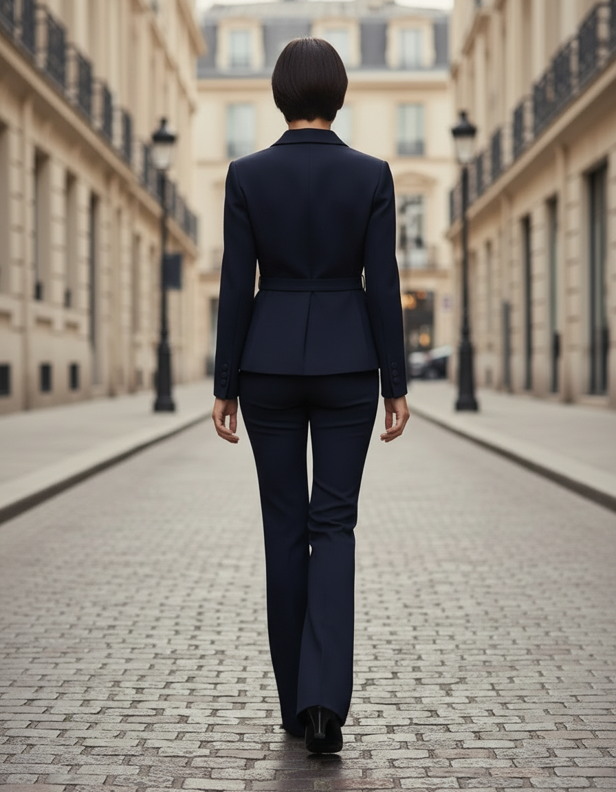 Tailored Embellished Lapel Pantsuit