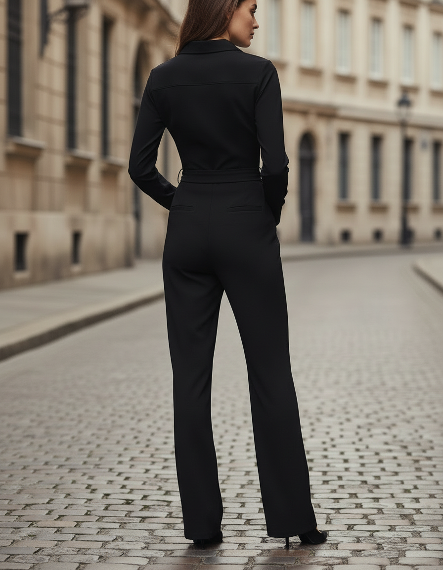 Elegant Tailored Wide-Leg Jumpsuit