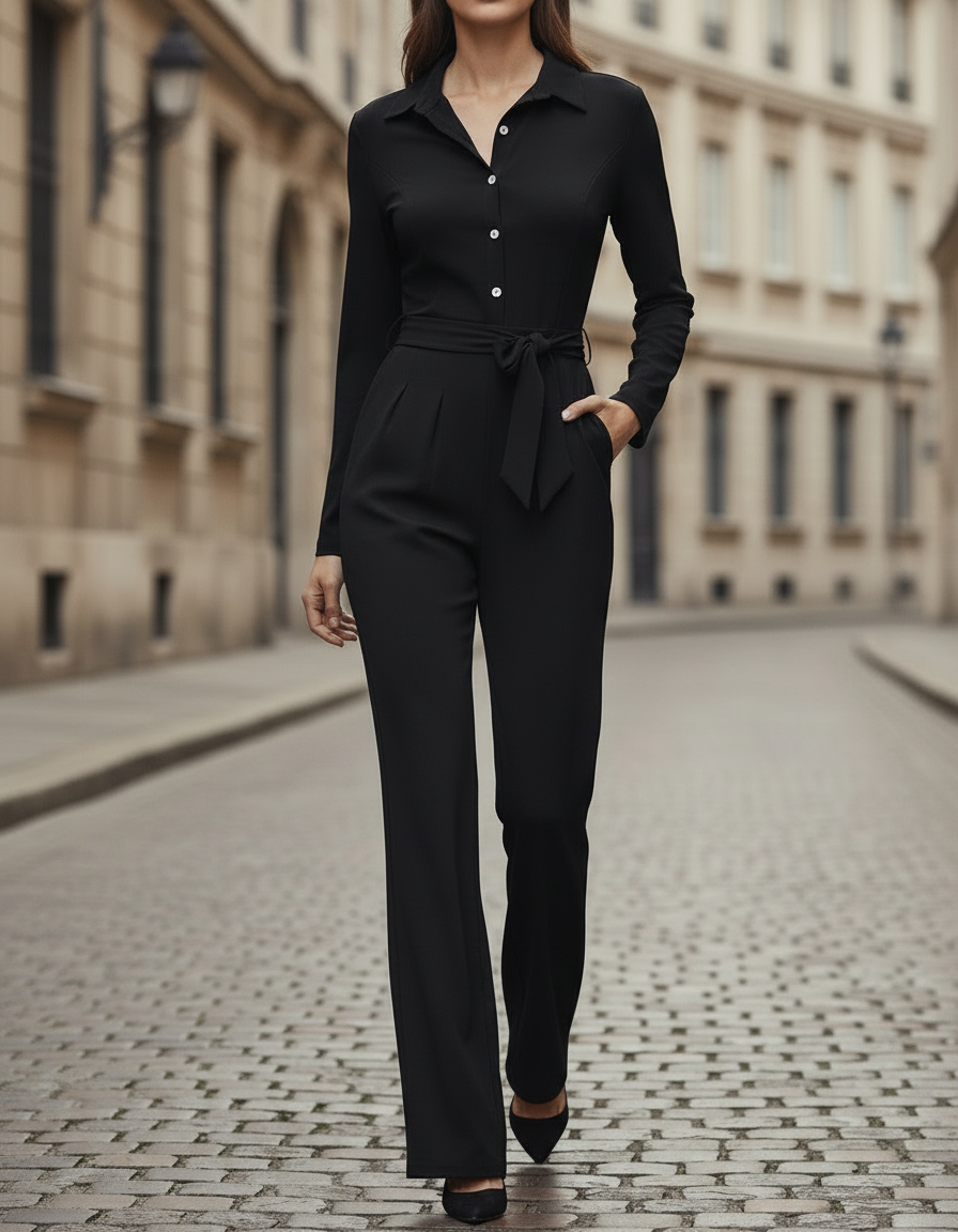 Elegant Tailored Wide-Leg Jumpsuit