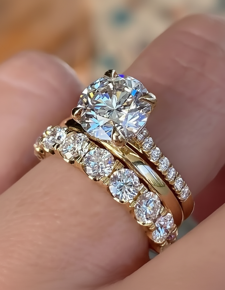 3PCS 4.0Ct Oval Cut Sterling Silver Bridal Set