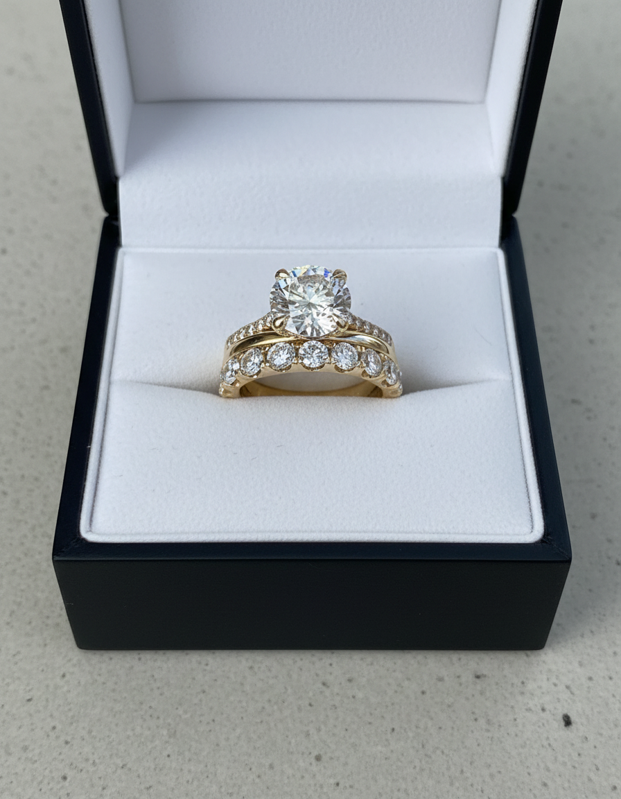 3PCS 4.0Ct Oval Cut Sterling Silver Bridal Set