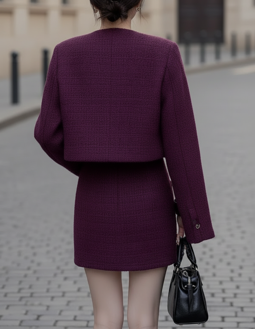 Stylish Tweed Two-Piece Chic Set