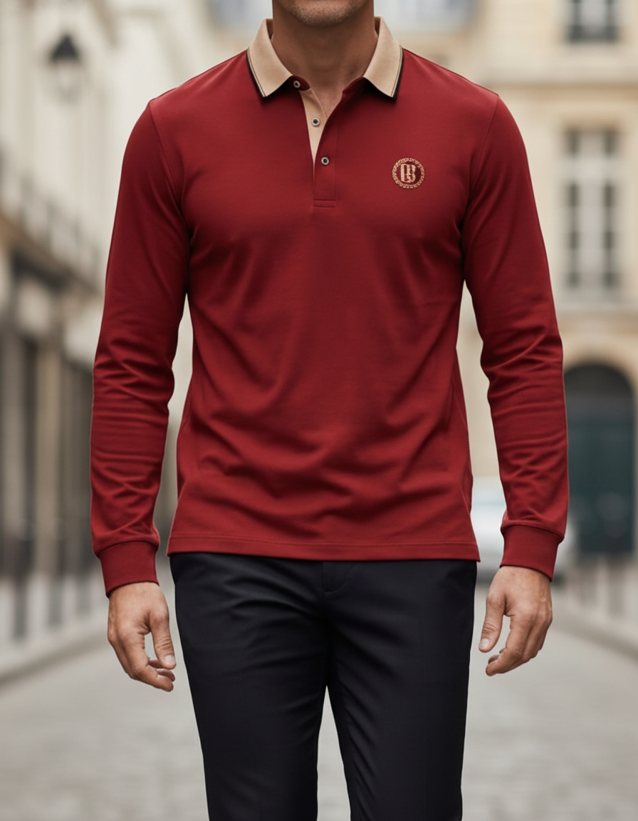 Veneto Long-Sleeve Cotton Piqué Polo