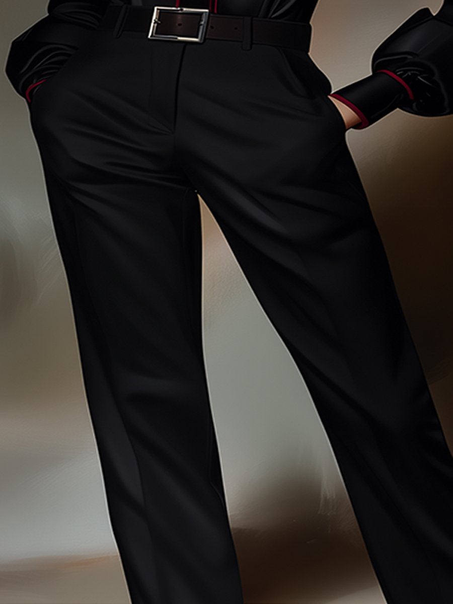 Classic Black Twill Pants for Daily Outfit ZJ