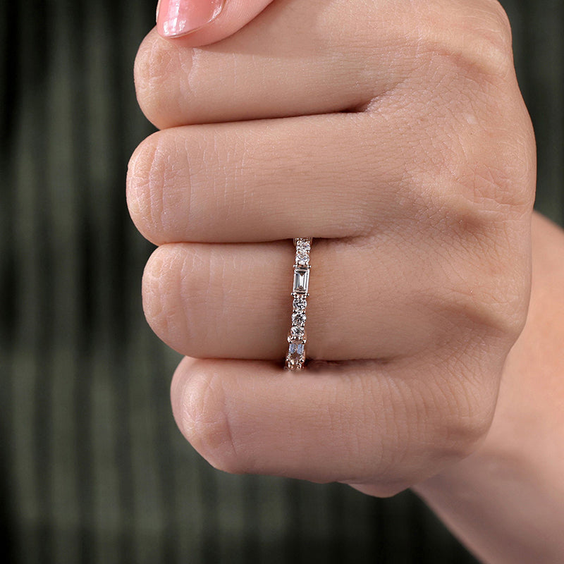 Dainty Rose Gold Tone Wedding Band In Sterling Silver Carly Jewelry