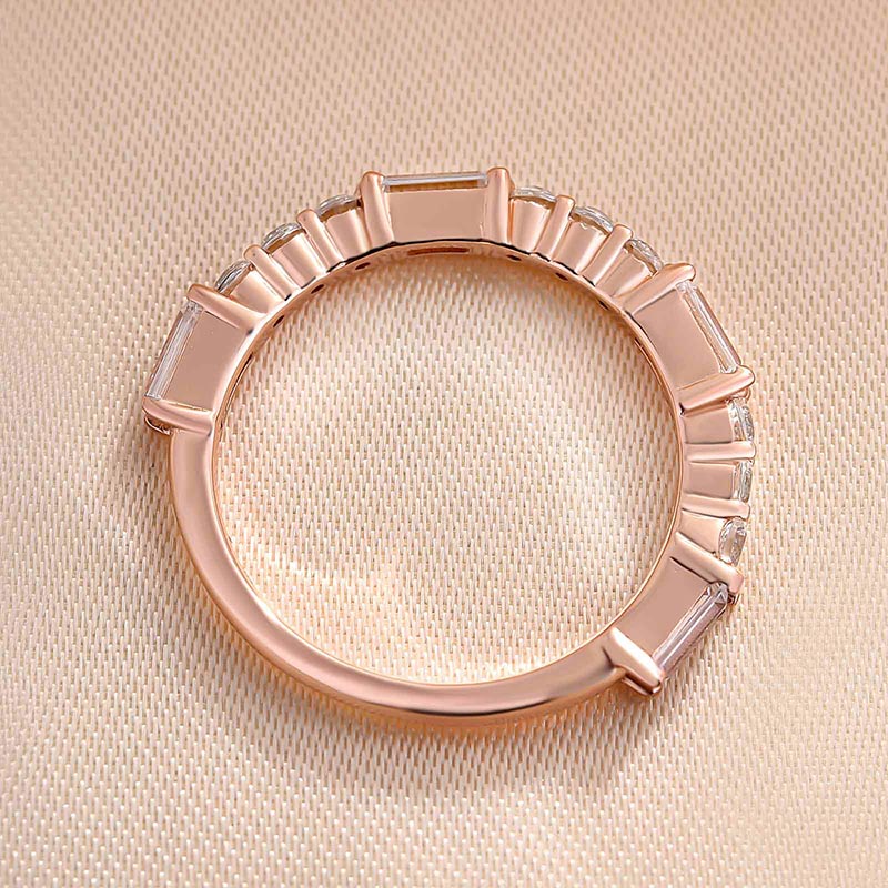 Dainty Rose Gold Tone Wedding Band In Sterling Silver Carly Jewelry
