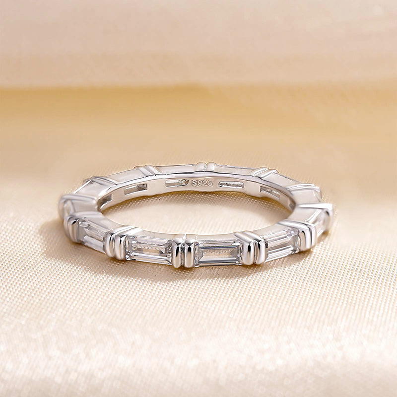 Exclusive 3PC Emerald Cut Wedding Set In Sterling Silver shineofdiamond