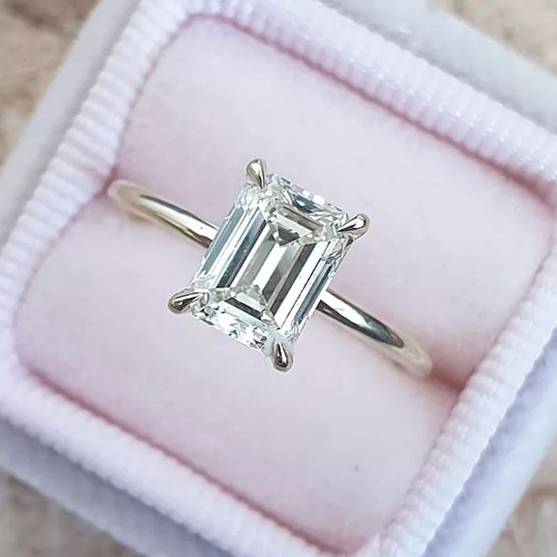 Exclusive 3PC Emerald Cut Wedding Set In Sterling Silver shineofdiamond