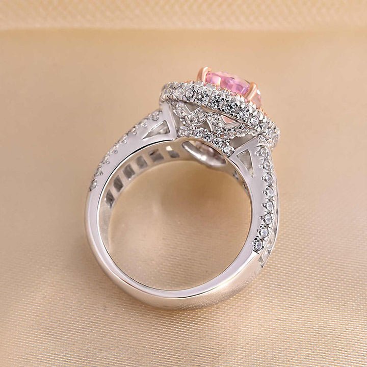 Luxurious Double Halo Pear Cut Engagement Ring In Sterling Silver shineofdiamond