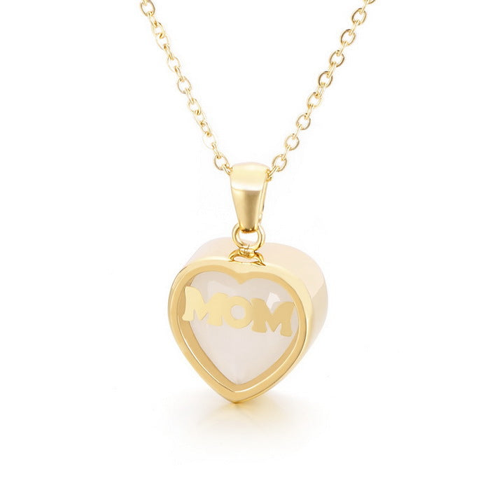 Personalized  Heart Cut Pendant Necklace For Mom Dazzleyesjewelry