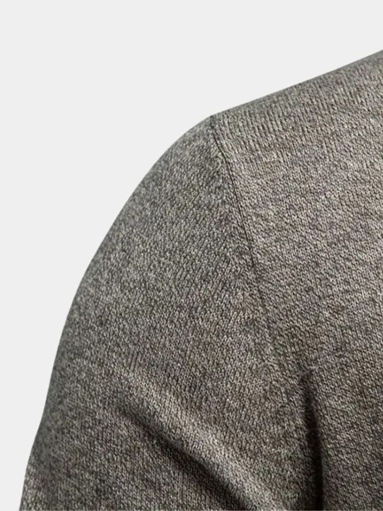 Knitted Stand Collar Cotton Cardigan - CAAYWORLD CAAYWORLD
