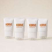 Korive Hair Growth Serum 4 bottle bundle studio photograph