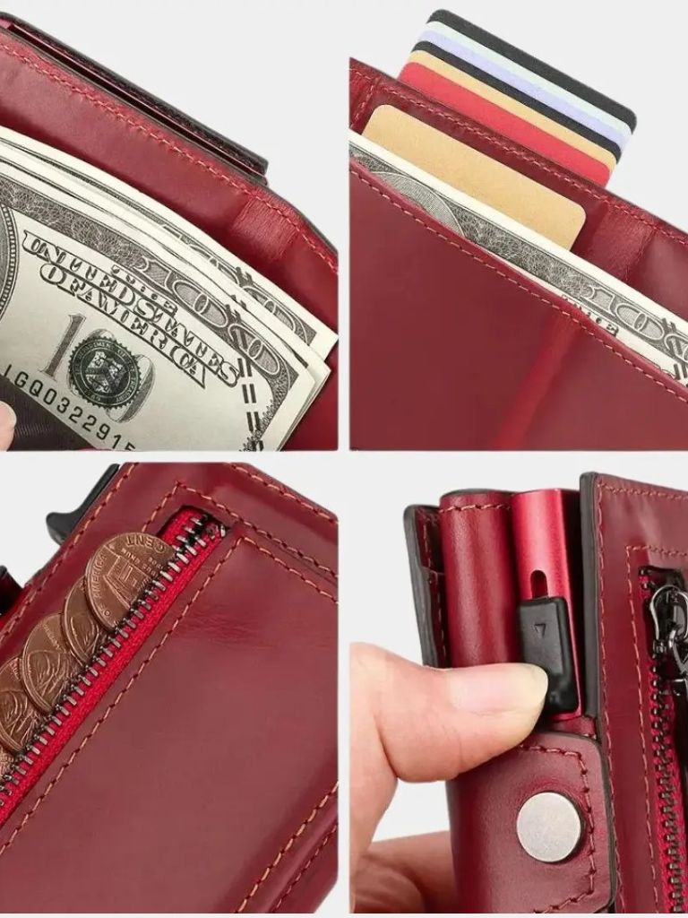Leather Magnet Wallet Anti-Scam - CAAYWORLD CAAYWORLD