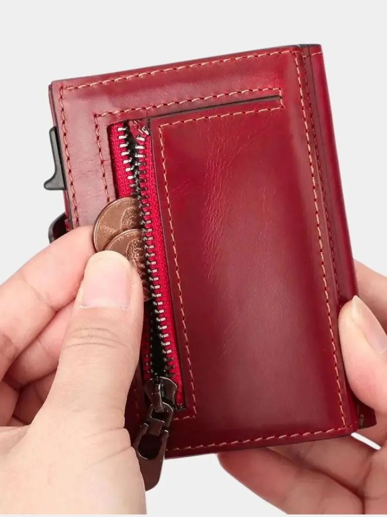 Leather Magnet Wallet Anti-Scam - CAAYWORLD CAAYWORLD