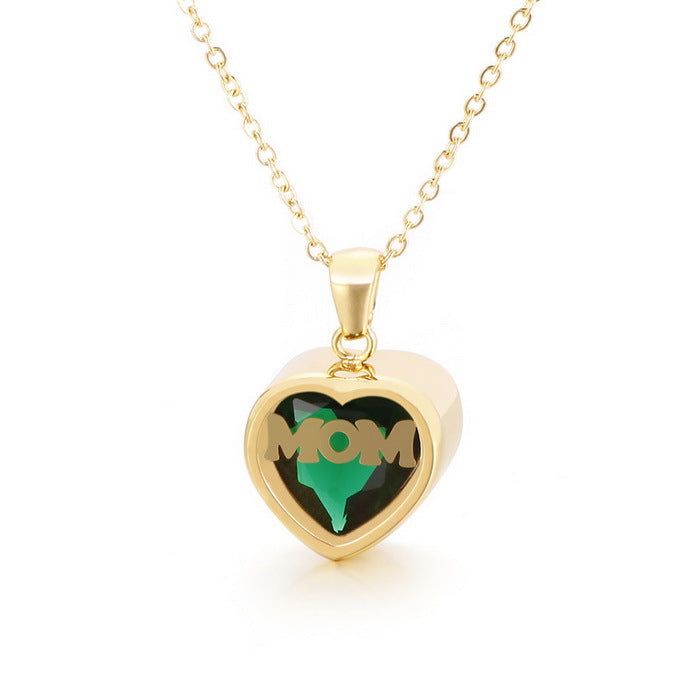 Personalized  Heart Cut Pendant Necklace For Mom Dazzleyesjewelry