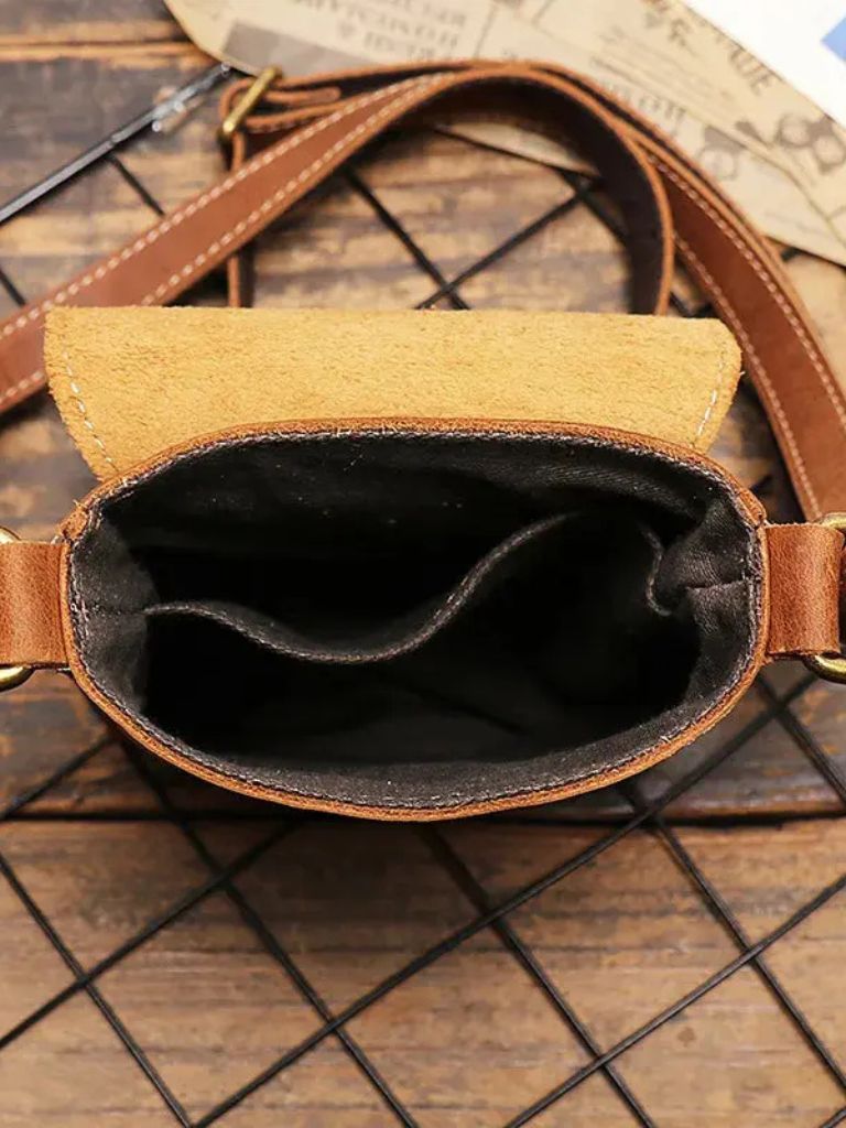 Men's Mini Leather Shoulder Bag - CAAYWORLD CAAYWORLD