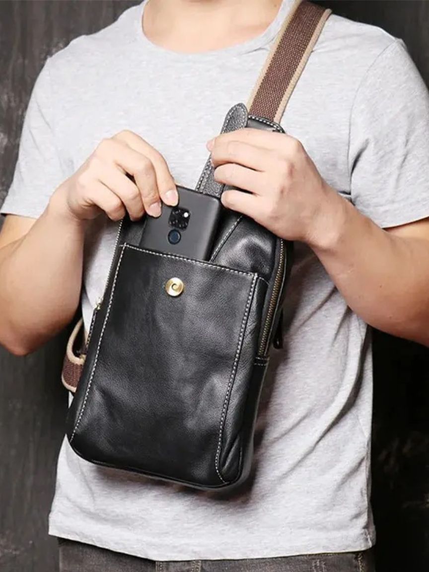Minimalist Leather Shoulder Bag - CAAYWORLD CAAYWORLD