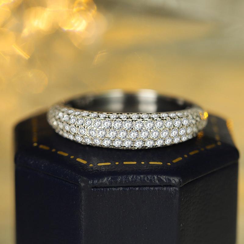 Multi-row Half Eternity Band in Sterling Silver shineofdiamond