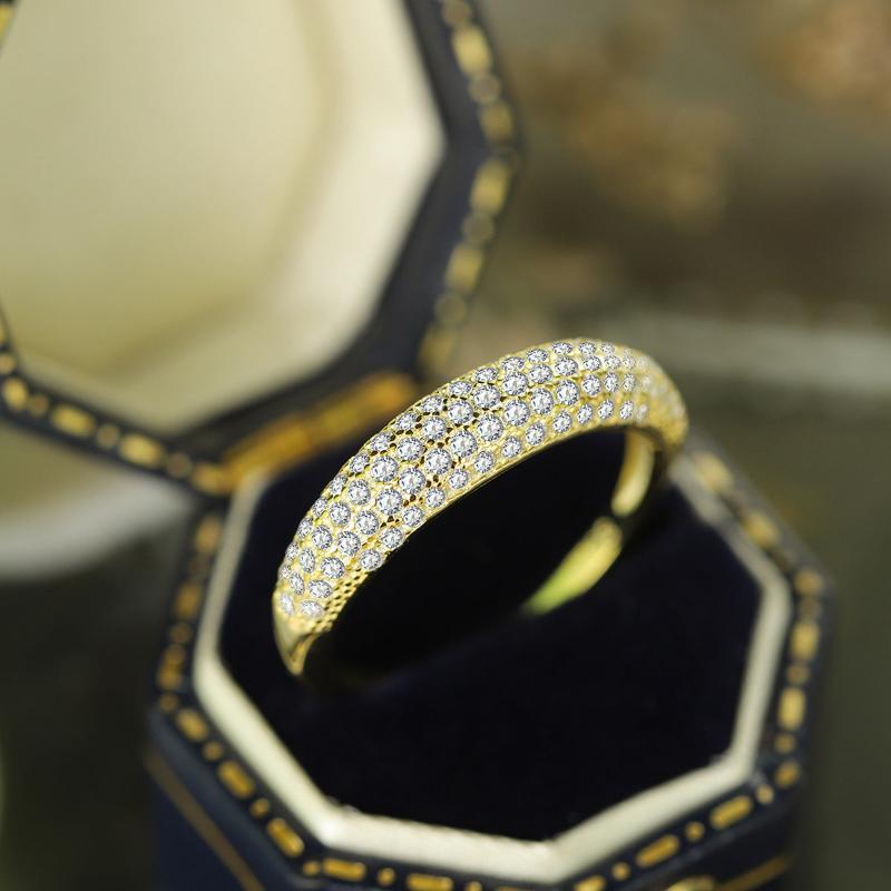 Multi-row Half Eternity Band in Sterling Silver shineofdiamond