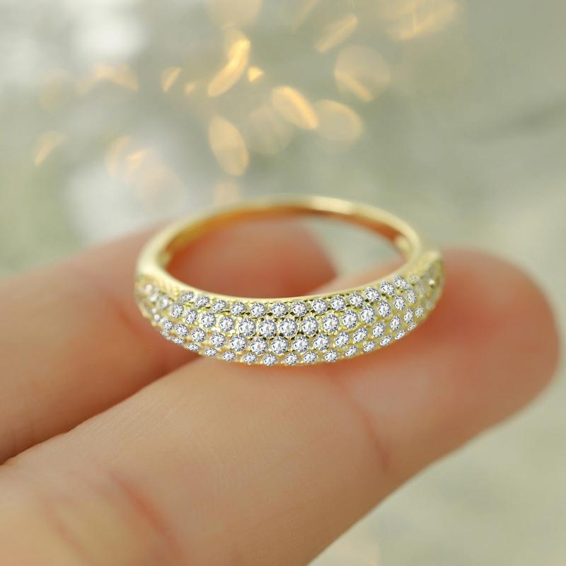Multi-row Half Eternity Band in Sterling Silver shineofdiamond
