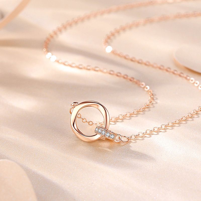 Double Mobius Circle Necklace in Sterling Silver Shineofdiamond