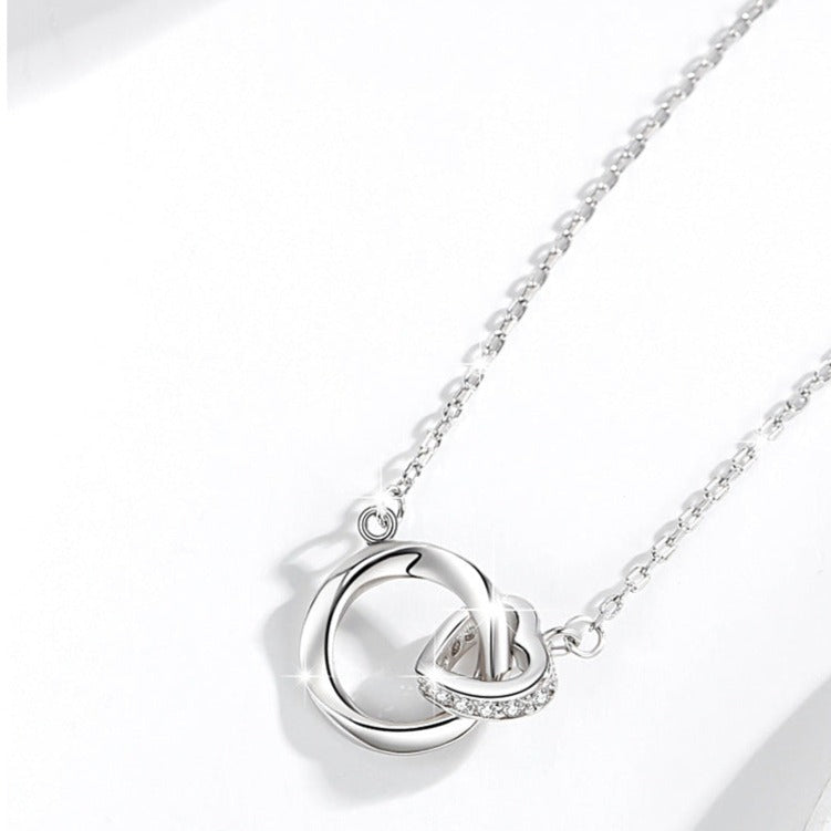 Double Mobius Circle Necklace in Sterling Silver Shineofdiamond