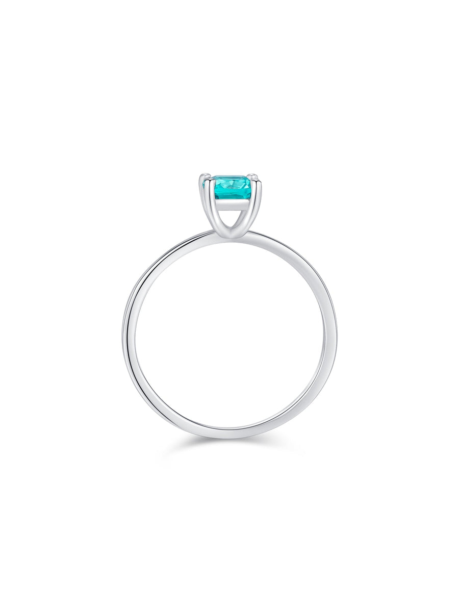 Classic Solitaire Cushion Cut Paraiba Tourmaline Sterling Silver Engagement Ring Shineofdiamond