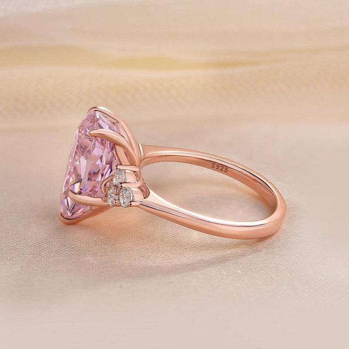 Three Stone Pear Cut Pink Stone Engagement Ring Shineofdiamond