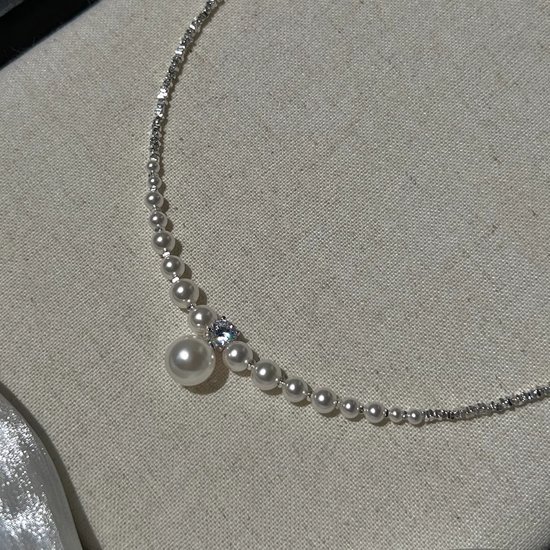S925 Sterling Silver Pearl Necklace Shineofdiamond