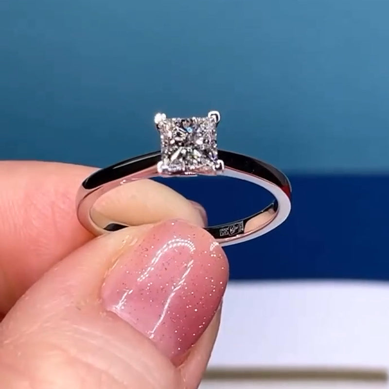 2Pcs Princess Cut  Bridal Set in Sterling Silver shineofdiamond