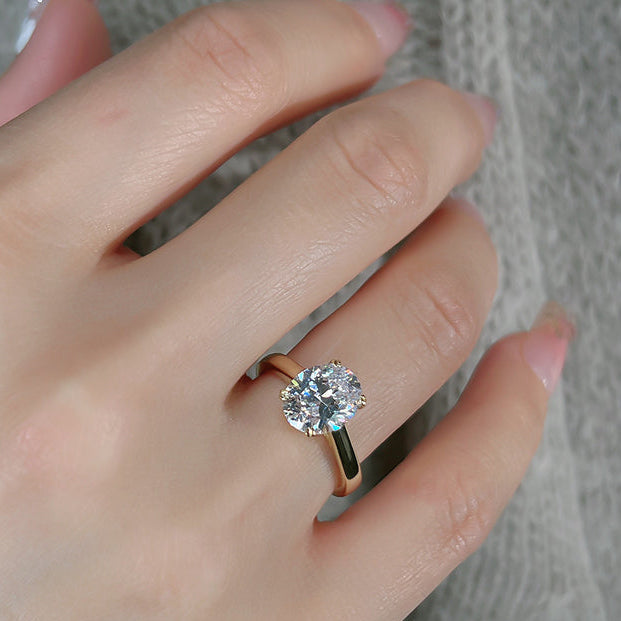 Thin Band Design Oval Cut Engagement Ring  Engagement Ring shineofdiamond
