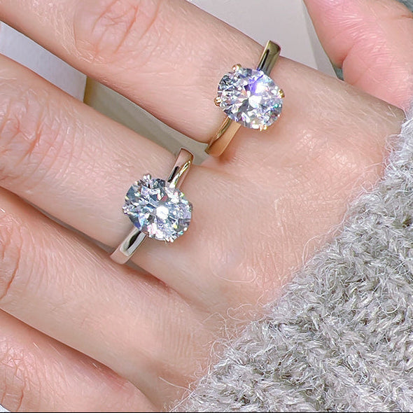 Thin Band Design Oval Cut Engagement Ring  Engagement Ring shineofdiamond