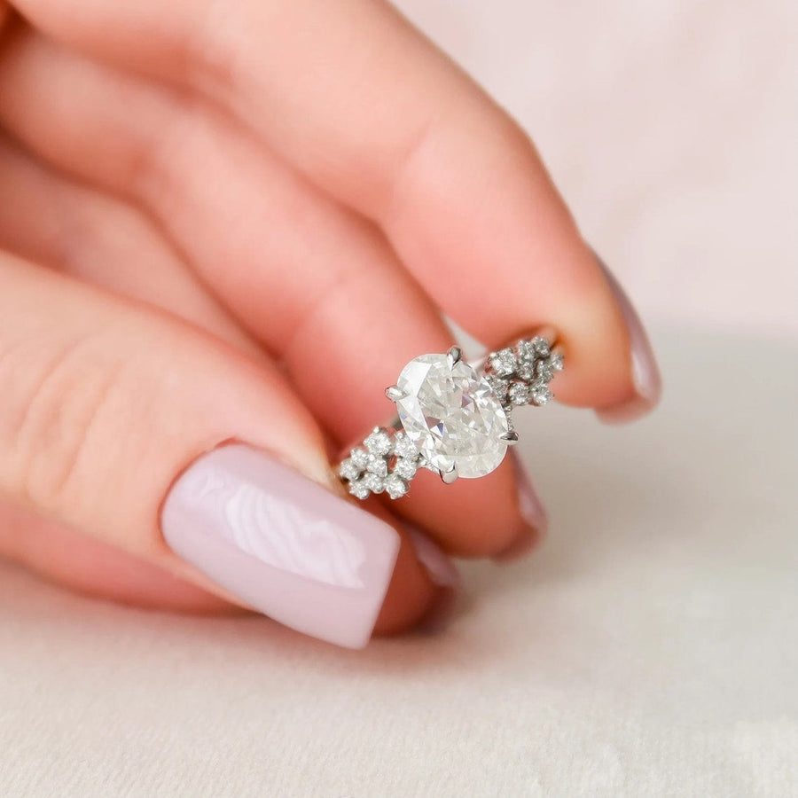 2.0 CT Rose Gold Oval Cut Zig Zag Ring Set  Anniversary Ring Set in Sterling Silver Shineofdiamond