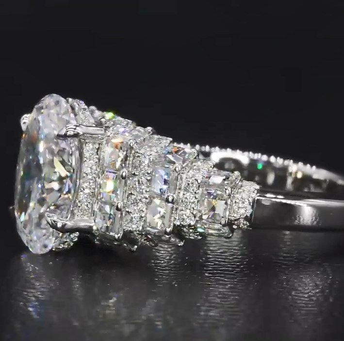 2.5CT Oval Cut Handmade Engagement Ring in Sterling Silver Shineofidamond