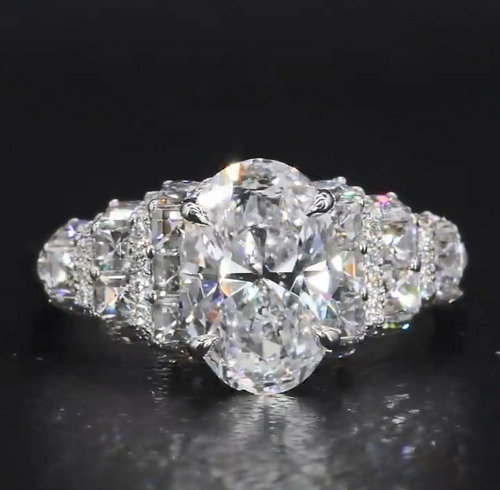 2.5CT Oval Cut Handmade Engagement Ring in Sterling Silver Shineofidamond
