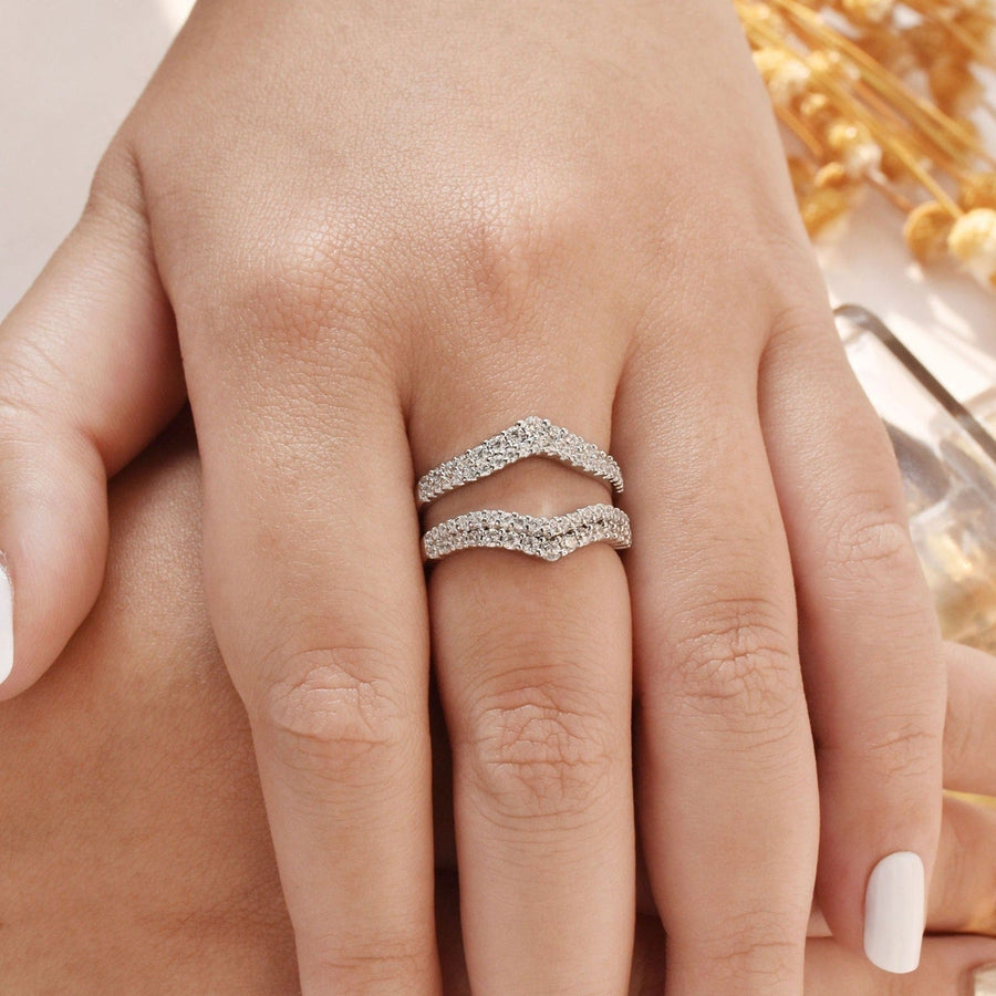 Double Row Elegant Ring Enhancer in Sterling Silver Shineofdiamond