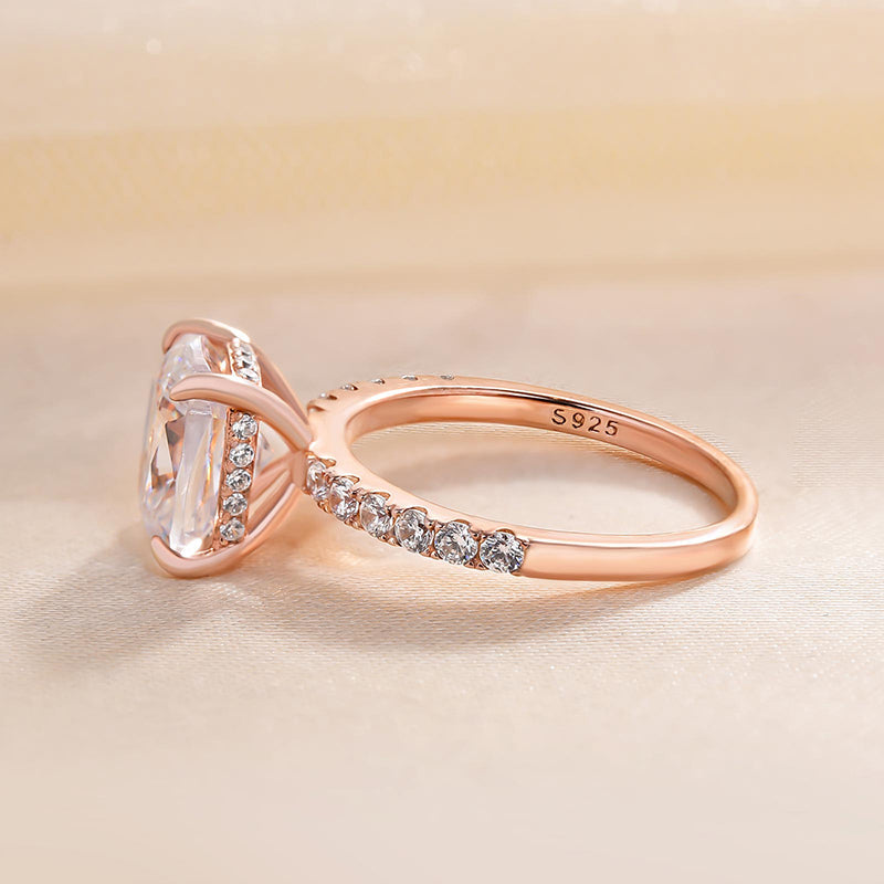 Sparkling Solitaire Cushion Cut Engagement Ring in Sterling Silver Shineofdiamond