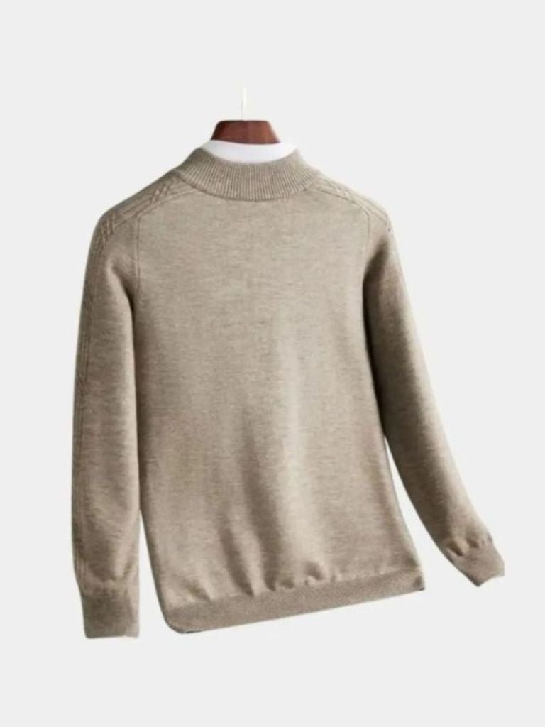 Stripe Quarter Zip Wool Sweater - CAAYWORLD CAAYWORLD